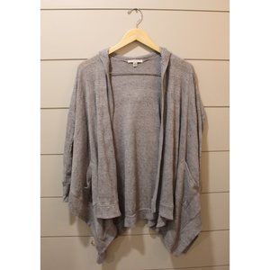 American Eagle Grey Layered Hooded Cardigan